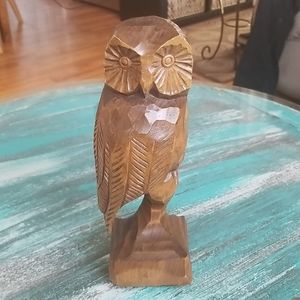 Vintage Wooden Carved Owl
